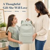 image:imageBluboon School Backpack for Teen Girls Women Laptop Backpack College Bookbags Middle School Travel Work Commuter Back Pack Khaki WhiteGreen  White Striped