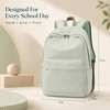 image:imageBluboon School Backpack for Teen Girls Women Laptop Backpack College Bookbags Middle School Travel Work Commuter Back Pack Khaki WhiteGreen  White Striped