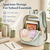 image:imageBluboon School Backpack for Teen Girls Women Laptop Backpack College Bookbags Middle School Travel Work Commuter Back Pack Khaki WhiteGreen  White Striped