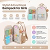 image:imageBluboon School Backpack for Teen Girls Women Laptop Backpack College Bookbags Middle School Travel Work Commuter Back Pack Khaki WhiteKhaki White