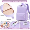image:imageBluboon School Backpack for Teen Girls Women Laptop Backpack College Bookbags Middle School Travel Work Commuter Back Pack Khaki WhiteLight Purple