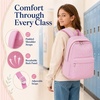 image:imageBluboon School Backpack for Teen Girls Women Laptop Backpack College Bookbags Middle School Travel Work Commuter Back Pack Khaki WhitePink  White Striped