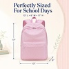 image:imageBluboon School Backpack for Teen Girls Women Laptop Backpack College Bookbags Middle School Travel Work Commuter Back Pack Khaki WhitePink  White Striped