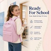 image:imageBluboon School Backpack for Teen Girls Women Laptop Backpack College Bookbags Middle School Travel Work Commuter Back Pack Khaki WhitePink  White Striped