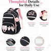 image:imageBluboon School Backpack for Teen Girls Women Laptop Backpack College Bookbags Middle School Travel Work Commuter Back Pack Khaki WhitePink Black