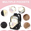 image:imageBluboon School Backpack for Teen Girls Women Laptop Backpack College Bookbags Middle School Travel Work Commuter Back Pack Khaki WhitePink Bow Black Background
