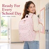 image:imageBluboon School Backpack for Teen Girls Women Laptop Backpack College Bookbags Middle School Travel Work Commuter Back Pack Khaki WhitePink Bow Tie