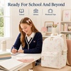 image:imageBluboon School Backpack for Teen Girls Women Laptop Backpack College Bookbags Middle School Travel Work Commuter Back Pack Khaki WhitePink Coquette 219