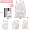 image:imageBluboon School Backpack for Teen Girls Women Laptop Backpack College Bookbags Middle School Travel Work Commuter Back Pack Khaki WhitePink Rose Flower Beige Base 312