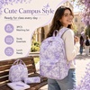 image:imageBluboon School Backpack for Teen Girls Women Laptop Backpack College Bookbags Middle School Travel Work Commuter Back Pack Khaki WhitePurple Floral 277