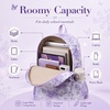 image:imageBluboon School Backpack for Teen Girls Women Laptop Backpack College Bookbags Middle School Travel Work Commuter Back Pack Khaki WhitePurple Floral 277