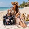 image:imageBluboon Waterproof Beach Tote Pool Bags for Women Ladies Extra Large Carry On Bag With Wet Compartment for Weekender TravelBlack Butterflyfloral