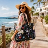 image:imageBluboon Waterproof Beach Tote Pool Bags for Women Ladies Extra Large Carry On Bag With Wet Compartment for Weekender TravelBlack Butterflyfloral