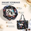 image:imageBluboon Waterproof Beach Tote Pool Bags for Women Ladies Extra Large Carry On Bag With Wet Compartment for Weekender TravelBlack Butterflyfloral