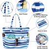 image:imageBluboon Waterproof Beach Tote Pool Bags for Women Ladies Extra Large Carry On Bag With Wet Compartment for Weekender TravelIrregular Blue Stripes