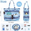 image:imageBluboon Waterproof Beach Tote Pool Bags for Women Ladies Extra Large Carry On Bag With Wet Compartment for Weekender TravelIrregular Blue Stripes