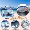 image:imageBluboon Waterproof Beach Tote Pool Bags for Women Ladies Extra Large Carry On Bag With Wet Compartment for Weekender TravelIrregular Blue Stripes