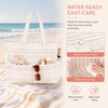 image:imageBluboon Waterproof Beach Tote Pool Bags for Women Ladies Extra Large Carry On Bag With Wet Compartment for Weekender TravelKhaki Irregular Stripes