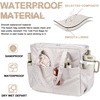 image:imageBluboon Waterproof Beach Tote Pool Bags for Women Ladies Extra Large Carry On Bag With Wet Compartment for Weekender TravelKhaki White Striped