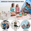 image:imageBluboon Waterproof Beach Tote Pool Bags for Women Ladies Extra Large Carry On Bag With Wet Compartment for Weekender TravelKhaki White Striped