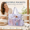 image:imageBluboon Waterproof Beach Tote Pool Bags for Women Ladies Extra Large Carry On Bag With Wet Compartment for Weekender TravelLavender Toile Floral 277