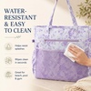 image:imageBluboon Waterproof Beach Tote Pool Bags for Women Ladies Extra Large Carry On Bag With Wet Compartment for Weekender TravelLavender Toile Floral 277