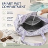 image:imageBluboon Waterproof Beach Tote Pool Bags for Women Ladies Extra Large Carry On Bag With Wet Compartment for Weekender TravelLavender Toile Floral 277