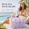 image:imageBluboon Waterproof Beach Tote Pool Bags for Women Ladies Extra Large Carry On Bag With Wet Compartment for Weekender TravelLavender Toile Floral 277