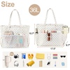 image:imageBluboon Waterproof Beach Tote Pool Bags for Women Ladies Extra Large Carry On Bag With Wet Compartment for Weekender TravelLight Brown Checkered
