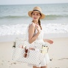 image:imageBluboon Waterproof Beach Tote Pool Bags for Women Ladies Extra Large Carry On Bag With Wet Compartment for Weekender TravelLight Brown Checkered