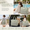 image:imageBluboon Waterproof Beach Tote Pool Bags for Women Ladies Extra Large Carry On Bag With Wet Compartment for Weekender TravelLime Green
