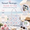image:imageBluboon Waterproof Beach Tote Pool Bags for Women Ladies Extra Large Carry On Bag With Wet Compartment for Weekender TravelPink Blue Bow Floral