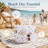 image:imageBluboon Waterproof Beach Tote Pool Bags for Women Ladies Extra Large Carry On Bag With Wet Compartment for Weekender TravelPink Blue Bow Floral