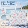 image:imageBluboon Waterproof Beach Tote Pool Bags for Women Ladies Extra Large Carry On Bag With Wet Compartment for Weekender TravelPink Blue Bow Floral