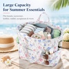 image:imageBluboon Waterproof Beach Tote Pool Bags for Women Ladies Extra Large Carry On Bag With Wet Compartment for Weekender TravelPink Blue Bow Floral