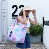 image:imageBluboon Waterproof Beach Tote Pool Bags for Women Ladies Extra Large Carry On Bag With Wet Compartment for Weekender TravelRainbow