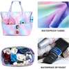 image:imageBluboon Waterproof Beach Tote Pool Bags for Women Ladies Extra Large Carry On Bag With Wet Compartment for Weekender TravelRainbow