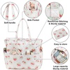 image:imageBluboon Waterproof Beach Tote Pool Bags for Women Ladies Extra Large Carry On Bag With Wet Compartment for Weekender TravelRed Strawberry  White Floral