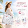 image:imageBluboon Waterproof Beach Tote Pool Bags for Women Ladies Extra Large Carry On Bag With Wet Compartment for Weekender TravelWhite Butterflyfloral