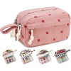 image:imageBluboon Big Capacity Pencil Case Pencil Pouch Pen Case School Supplies Cute Pencil Box Pencil Bag for Teen Girls Boys Women Man Brown White CheckedStrawberry Pink2