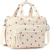 image:imageBluboon Insulated Lunch Bag for Women Stylish Corduroy Lunch Tote with Bottle Holder Fits 40oz Tumbler Leakproof Large Capacity Lunch Bag with Shoulder Strap for Work School PicnicStrawberry Print BeigeL
