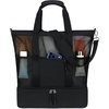 image:imageBluboon Mesh Beach Tote Bag with Cooler Compartment Insulated Detachable Picnic Bag with Zipper and Pocket Pool Bag for WomenBlack B