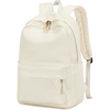 image:imageBluboon School Backpack for Teen Girls Women Laptop Backpack College Bookbags Middle School Travel Work Commuter Back Pack Khaki WhiteA Solid Beige