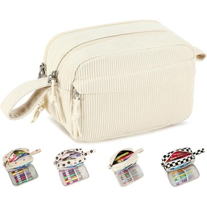 image:imageBluboon Big Capacity Pencil Case Pencil Pouch Pen Case School Supplies Cute Pencil Box Pencil Bag for Teen Girls Boys Women Man Brown White CheckedBeige A