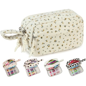 image:imageBluboon Big Capacity Pencil Case Pencil Pouch Pen Case School Supplies Cute Pencil Box Pencil Bag for Teen Girls Boys Women Man Brown White CheckedBlack Floral 92