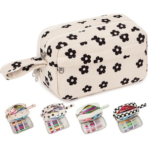 image:imageBluboon Big Capacity Pencil Case Pencil Pouch Pen Case School Supplies Cute Pencil Box Pencil Bag for Teen Girls Boys Women Man Brown White CheckedBlack Floral 95