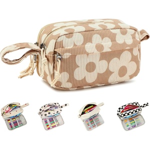 image:imageBluboon Big Capacity Pencil Case Pencil Pouch Pen Case School Supplies Cute Pencil Box Pencil Bag for Teen Girls Boys Women Man Brown White CheckedFlower Brown