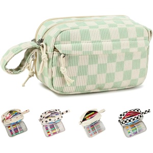 image:imageBluboon Big Capacity Pencil Case Pencil Pouch Pen Case School Supplies Cute Pencil Box Pencil Bag for Teen Girls Boys Women Man Brown White CheckedGreen White Checkered