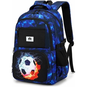 image:imageBluboon Cute Backpack for Girls Kawaii School Backpack with Bowknot amp Pom WideOpen Design Lightweight Kids Backpack with Compartments Aesthetic Bookbag for Elementary Middle SchoolBlueblack Football
