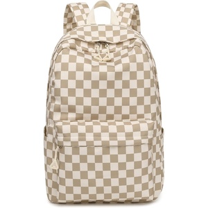 image:imageBluboon School Backpack for Teen Girls Women Laptop Backpack College Bookbags Middle School Travel Work Commuter Back Pack Khaki WhiteBrown White Grid
